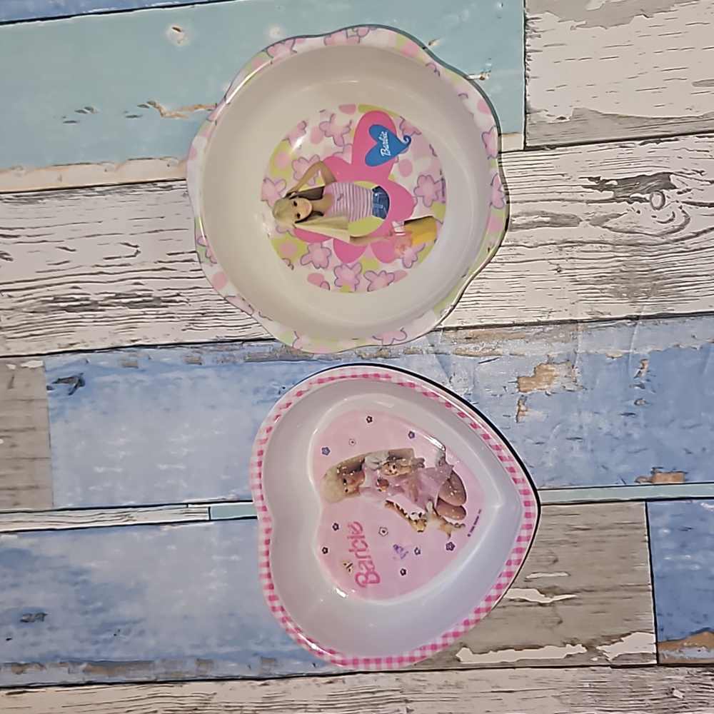 Barbie- 1996& 1999 Mattel Zak Designs Children's Plastic Bowls [set of 2]